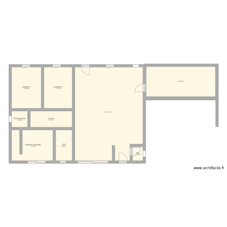 maison terrain 1100m2 entree sud. Plan de 0 pièce et 0 m2