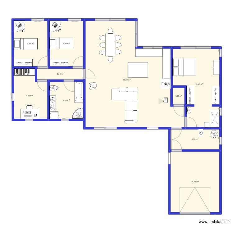 maison 120m2. Plan de 0 pièce et 0 m2