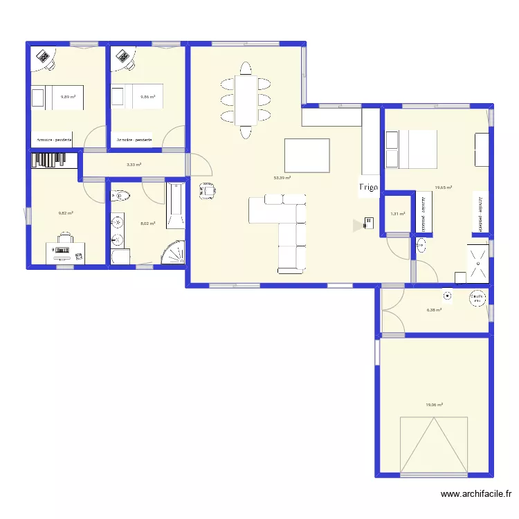 maison 120m2. Plan de 