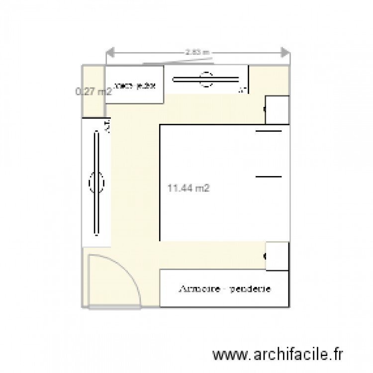 chambre RDC - Plan dessiné par toufgui