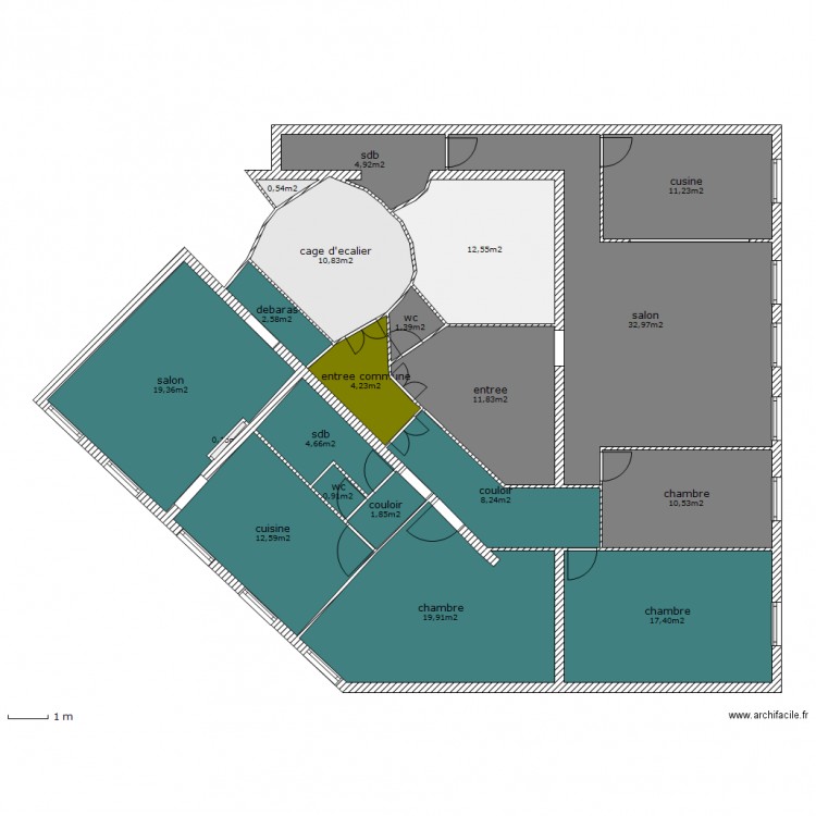 ornano division. Plan de 0 pièce et 0 m2