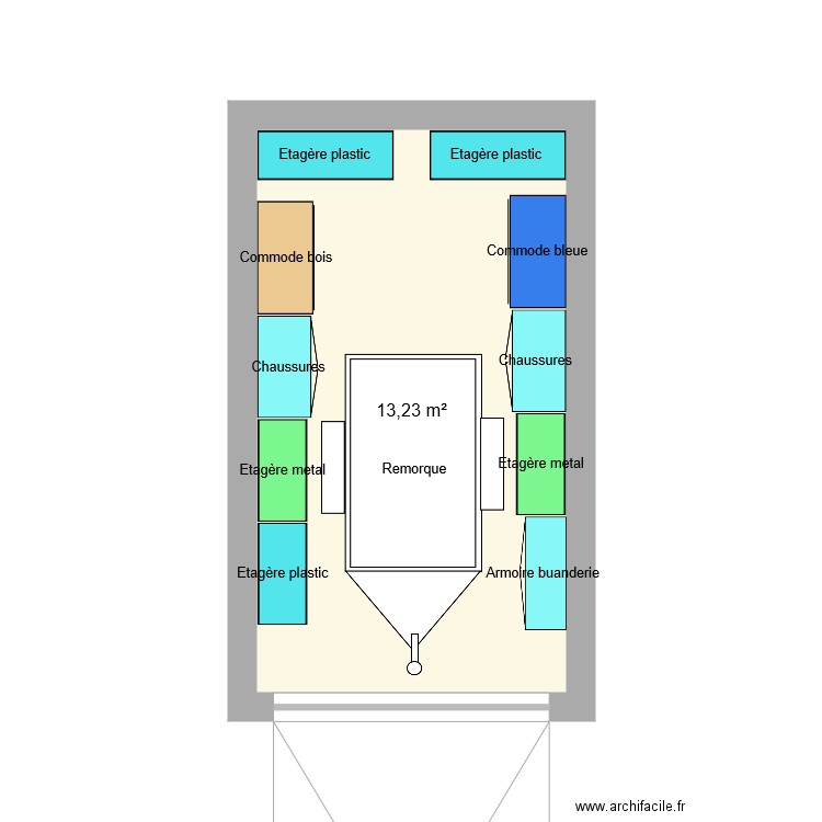 Garage Box Blagnac. Plan de 1 pièce et 13 m2