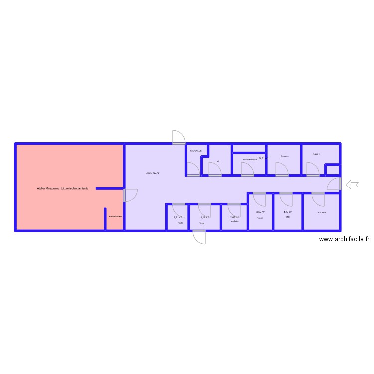 plan ma poste. Plan de 9 pièces et 109 m2