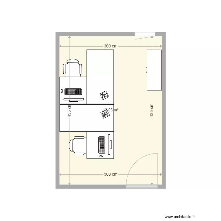 Bureau JacquesRomain apr&egrave;s d&eacute;part David. Plan de 