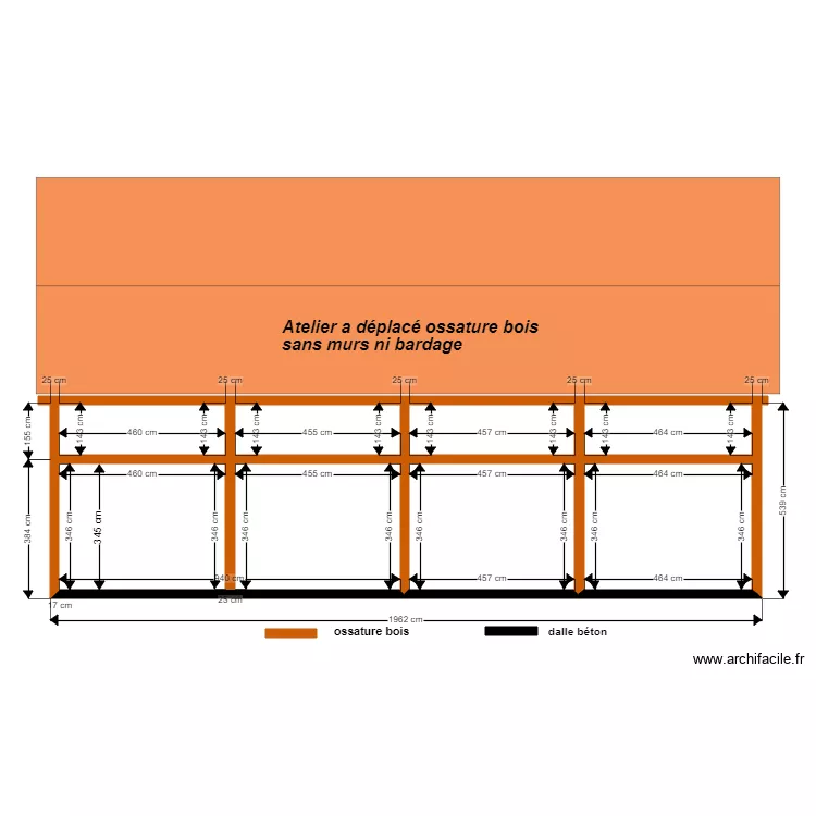 ATELIER OSSATURE BOIS A DEPLACE. Plan de ATELIER OSSATURE BOIS A DEPLACE. Plan de