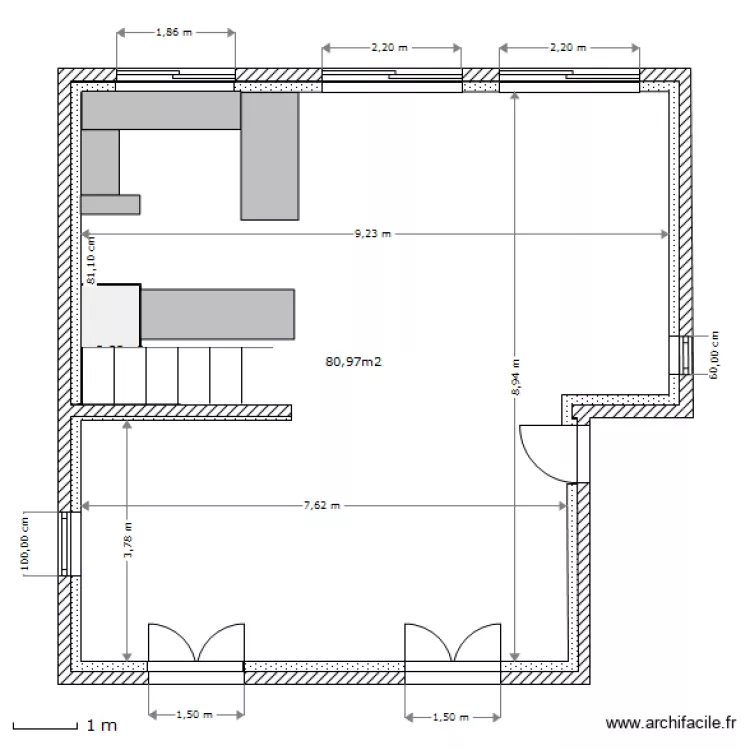 pilot etage1 murs. Plan de 