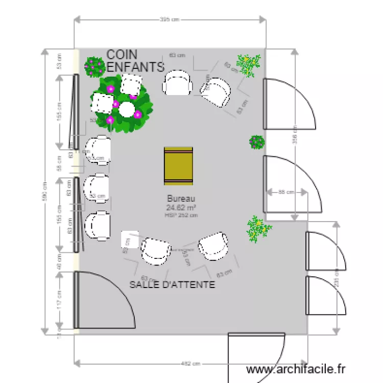 19 salle 22 FLEURIE table 800x 60. Plan de 