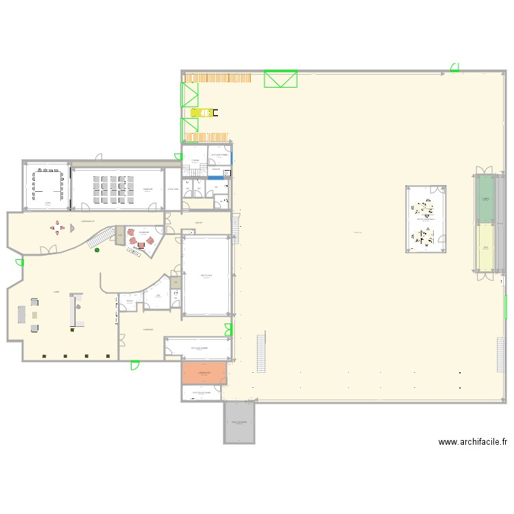 VOLTA RDC vide. Plan de 37 pièces et 2299 m2