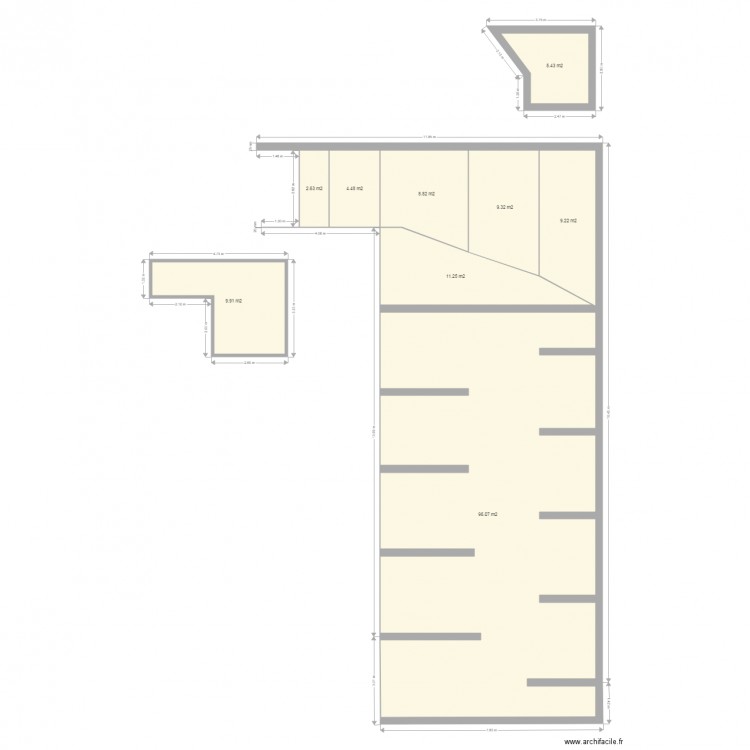 CAGE GAMBETTA. Plan de 0 pièce et 0 m2