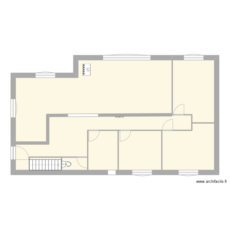 Plan Bas Réamenagé. Plan de 0 pièce et 0 m2