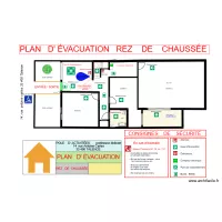 plan  d'&eacute;vacuation  rez  de  chauss&eacute;s bis