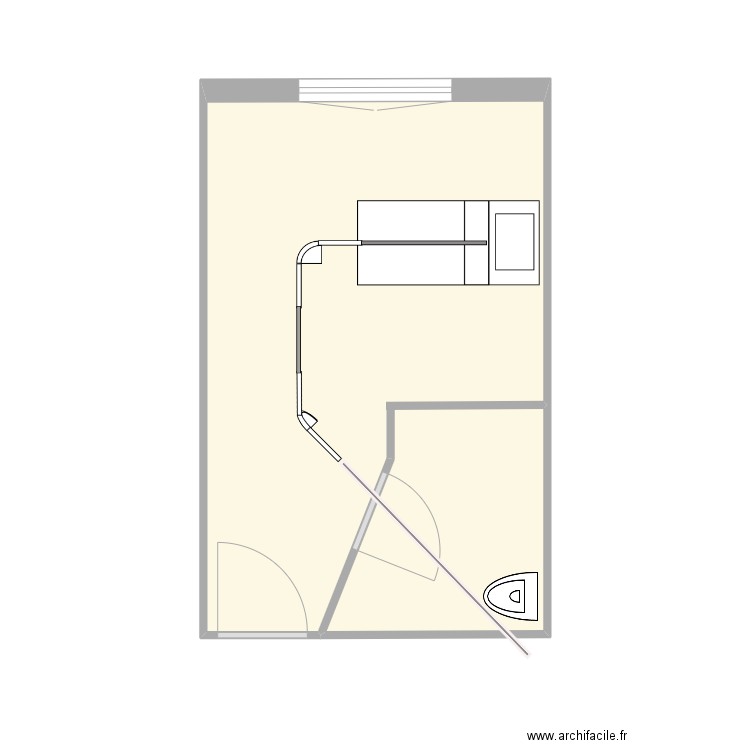EHPAD DU PONANT. Plan de 1 pièce et 22 m2