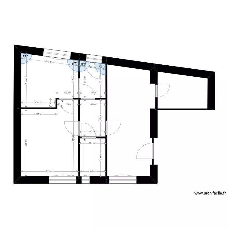 boiron 5 bis. Plan de 4  et 32 m²