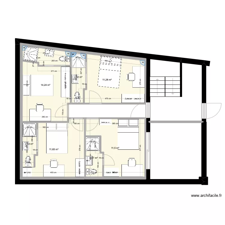 2&egrave;m G chambres/4. Plan de 