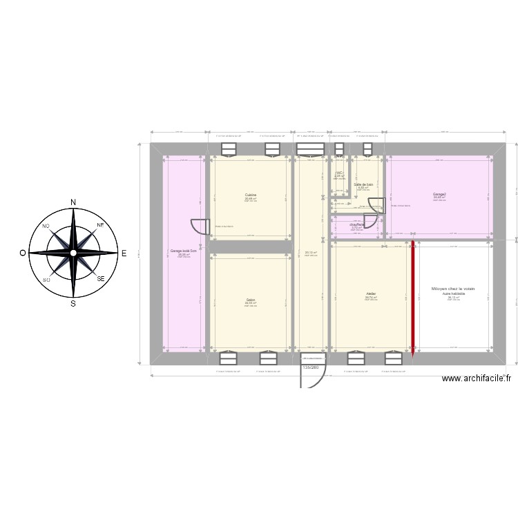 BEDER. Plan de 23 pièces et 510 m2