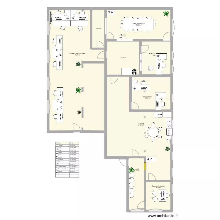 Burean AIS Q 1&egrave;. Plan de 9  et 226 m²