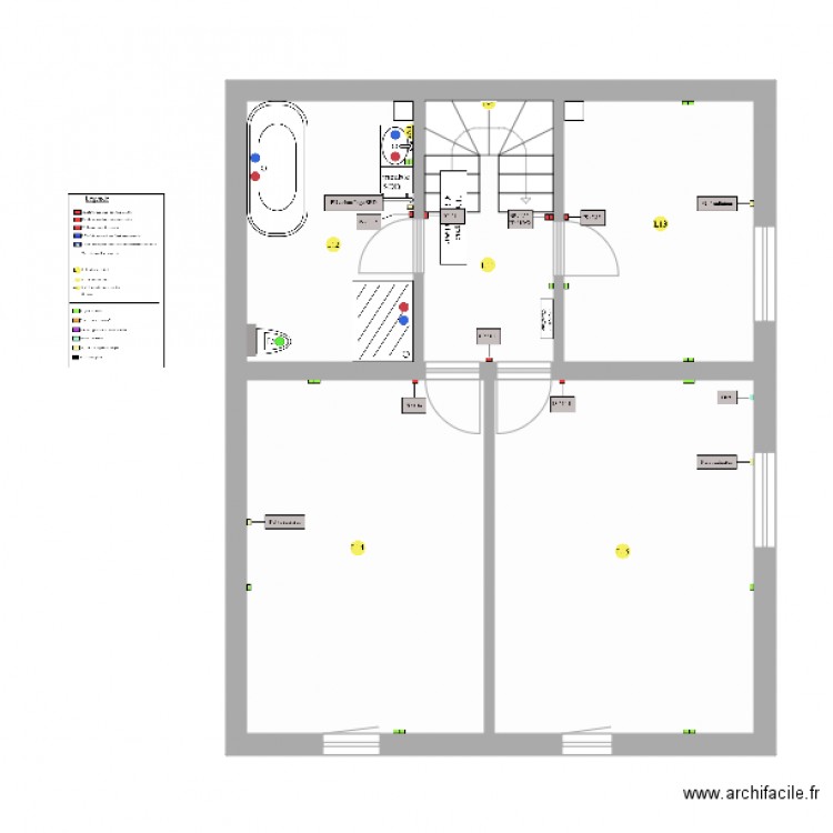 plan Ligny Electricité chambres. Plan de 0 pièce et 0 m2