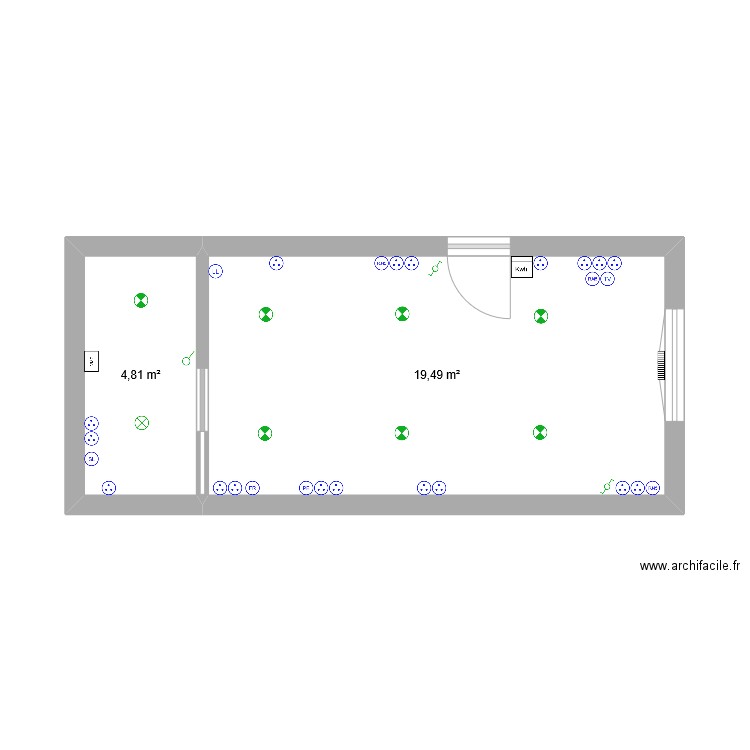 FABRICE WIGNOLE. Plan de 2 pièces et 24 m2