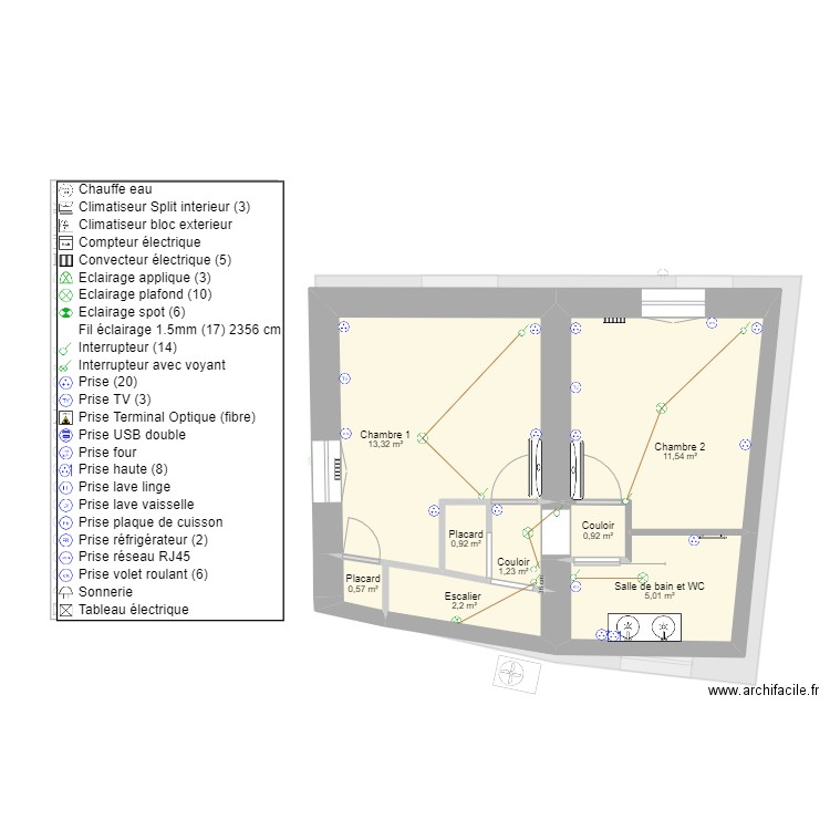 Maison St Bonnet électricité 30.08. Plan de 0 pièce et 0 m2