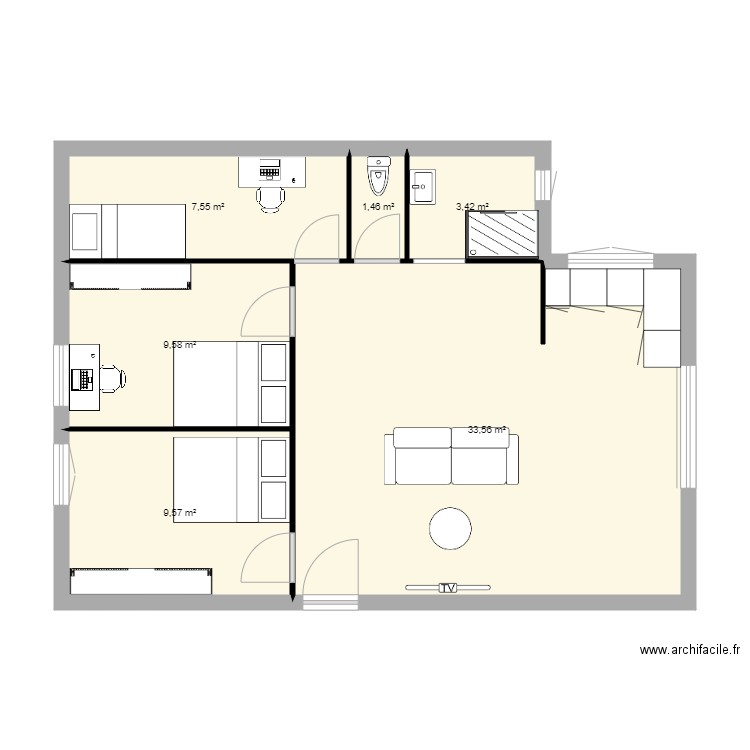 Appartement Grange 1. Plan de 0 pièce et 0 m2