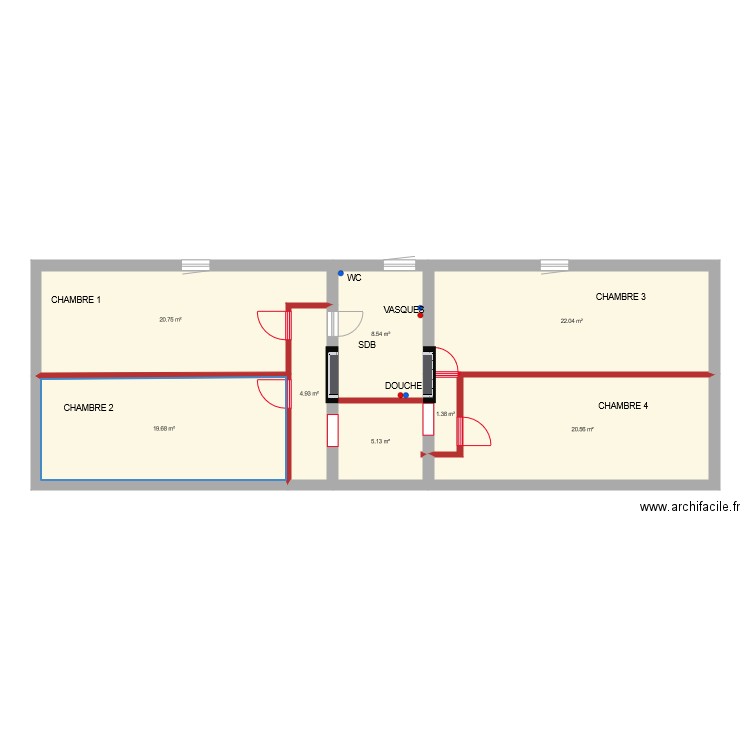 étage plomberie. Plan de 0 pièce et 0 m2