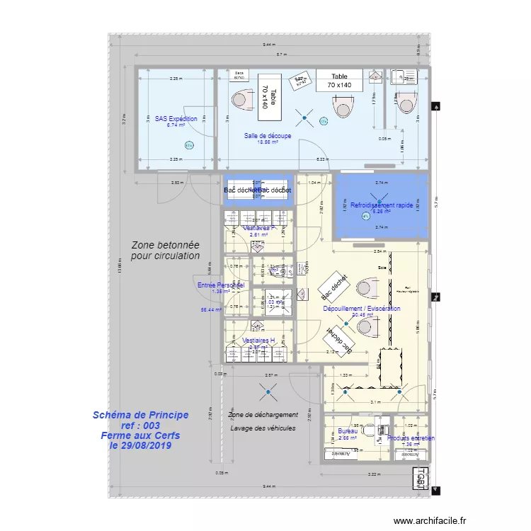 Ferme aux cerfs 003. Plan de 
