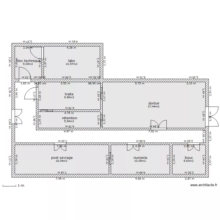 chevrerie type longitudinal. Plan de chevrerie type longitudinal. Plan de