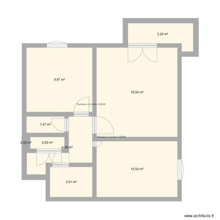 Appart avant travaux. Plan de 0 pièce et 0 m2