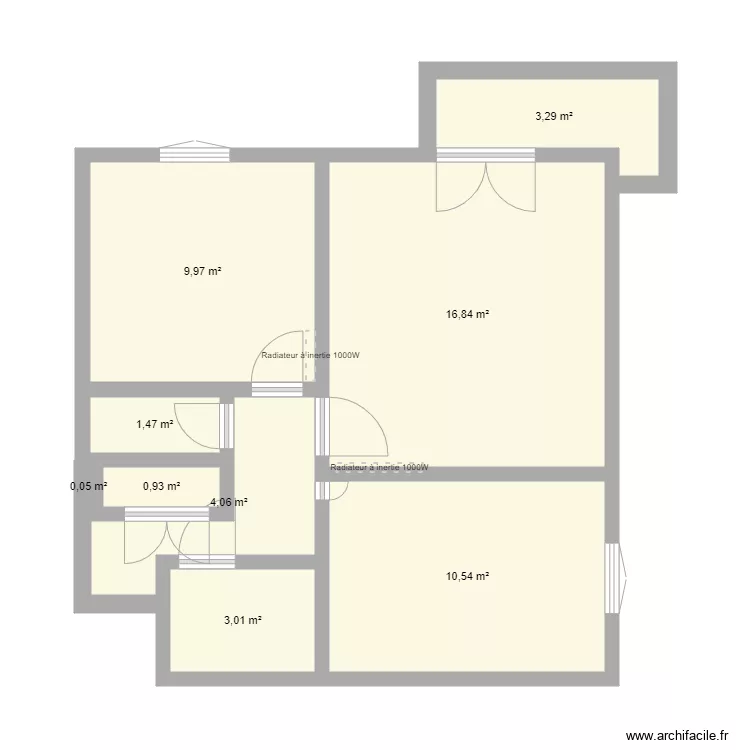 Appart avant travaux. Plan de 