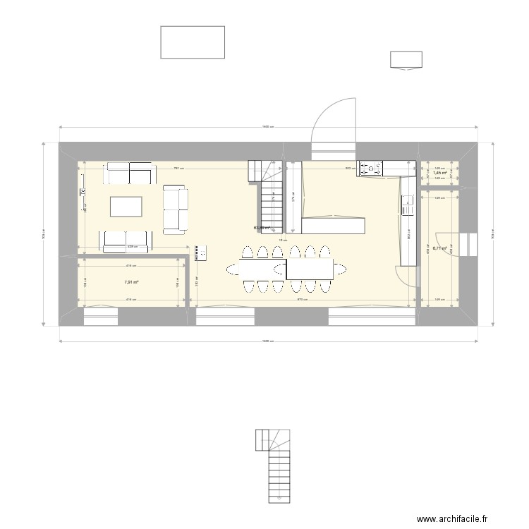 Grange Neuville PROJET RDC 2. Plan de 0 pièce et 0 m2