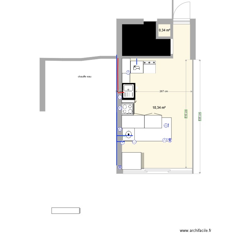 bilbilis 1. Plan de 3 pièces et 22 m2