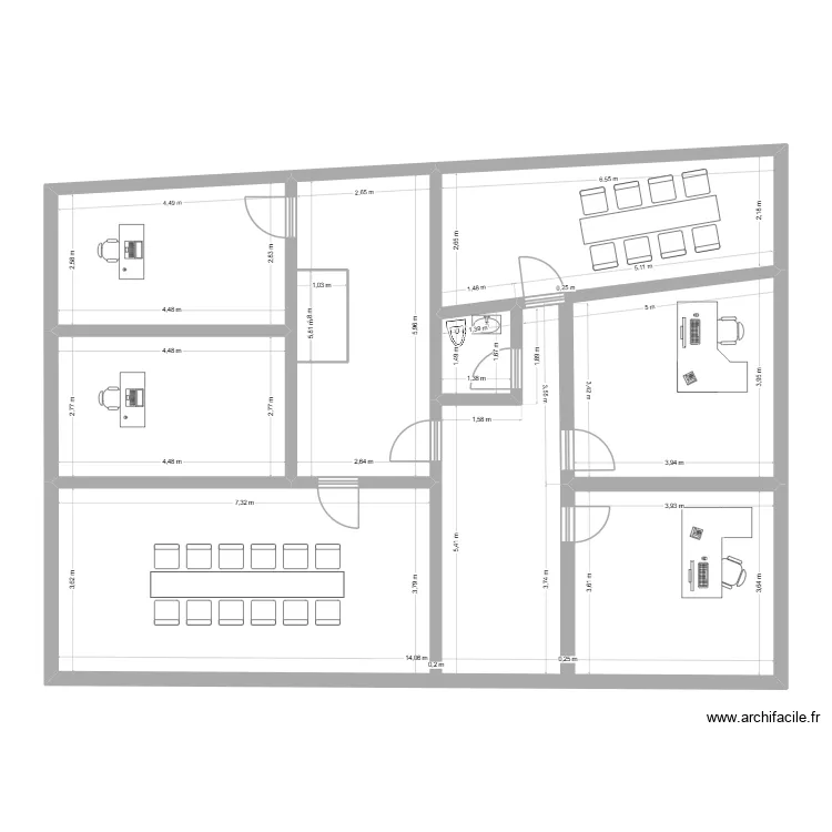 &eacute;tage saint leu. Plan de 7  et 129 m²