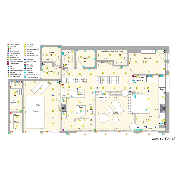 RDC electricité. Plan de 0 pièce et 0 m2