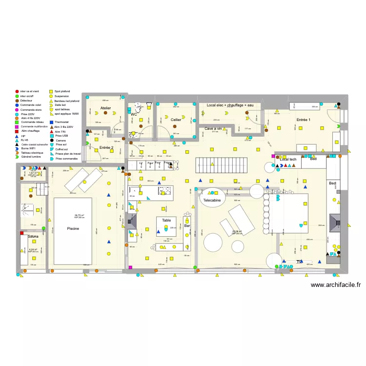 RDC electricit&eacute;. Plan de 