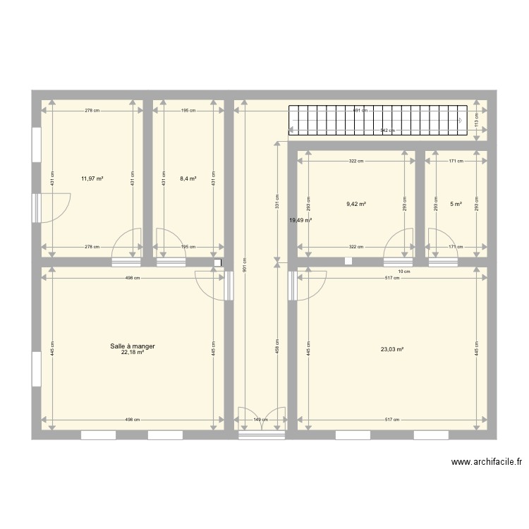 Surface rdc extension salon 2. Plan de 0 pièce et 0 m2