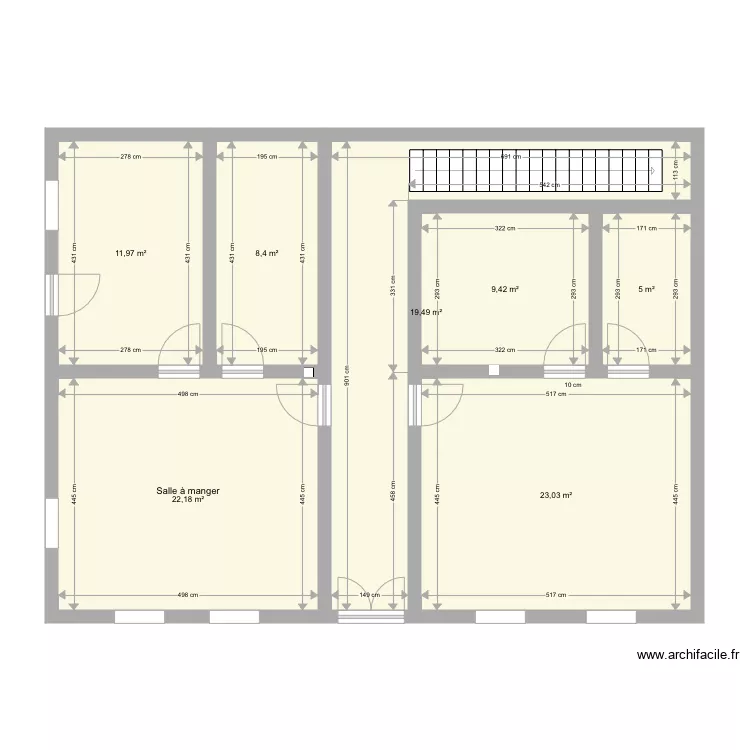 Surface rdc extension salon 2. Plan de 