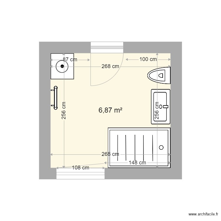 SGDB projet2. Plan de 1 pièce et 7 m2