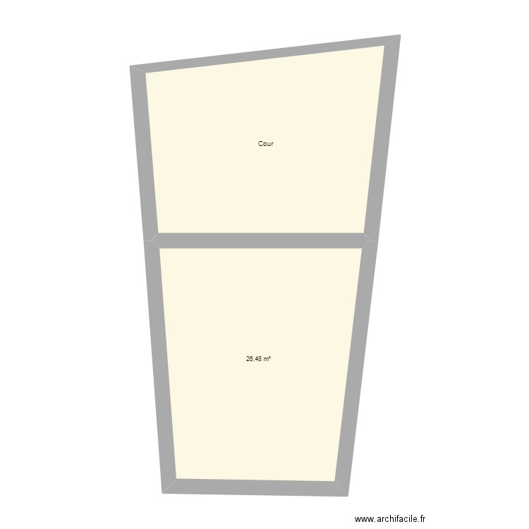 Grange. Plan de 2 pièces et 51 m2