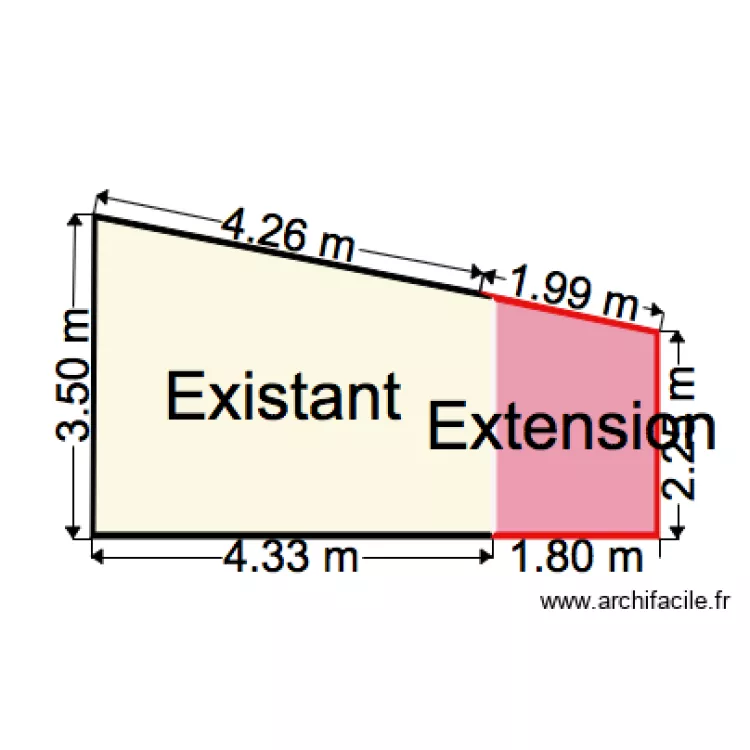 FACADE SUD BUNGALOW N 43. Plan de FACADE SUD BUNGALOW N 43. Plan de