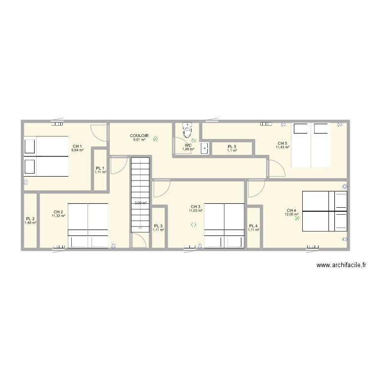 ETAGE. Plan de 0 pièce et 0 m2