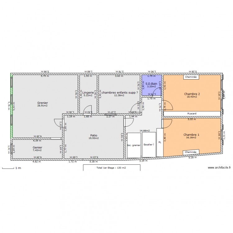 1er Etage Restaurant . Plan de 0 pièce et 0 m2