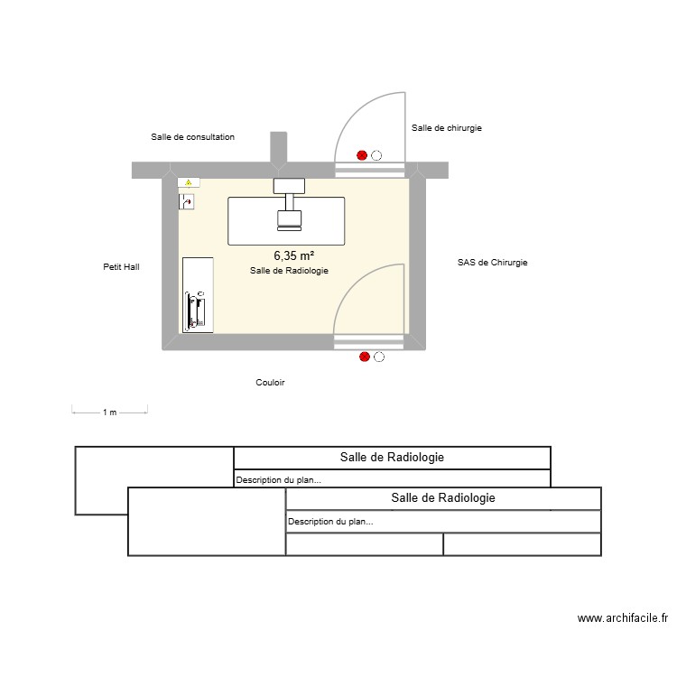 CRIBIER. Plan de 1 pièce et 6 m2