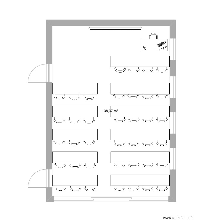 la muse. Plan de 1 pièce et 38 m2