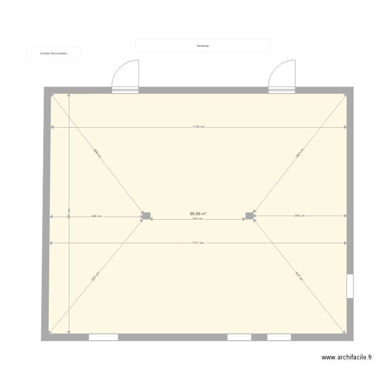 plan salle avec cotations. Plan de 0 pièce et 0 m2