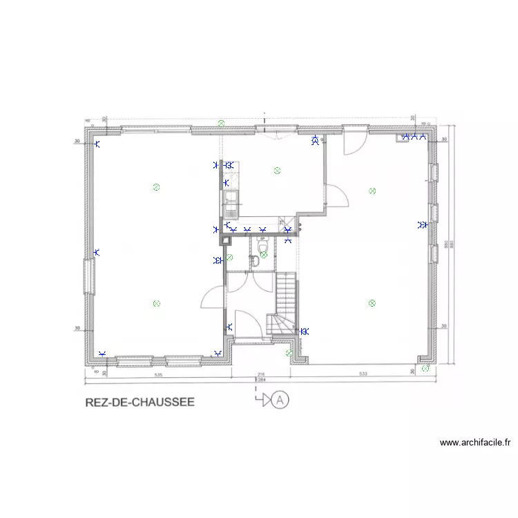 plan &eacute;lectrique maison rdc. Plan de 