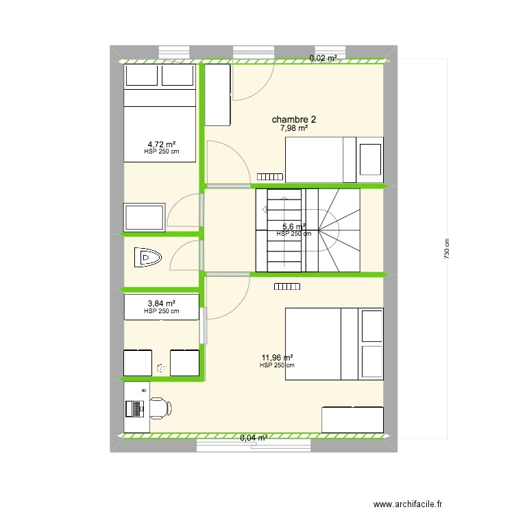 chalet haut kevin 2. Plan de 7 pièces et 34 m2