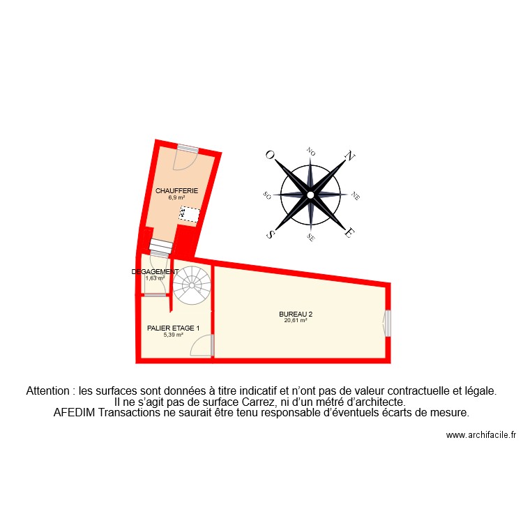 BI8242 ETAGE 1 EF. Plan de 7 pièces et 38 m2