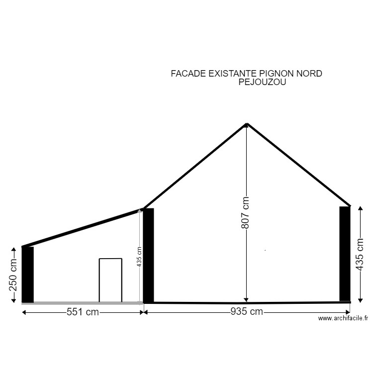 FACADE EXISTANTE PIGNON NORD PEJOUZOU. Plan de 0 pièce et 0 m2