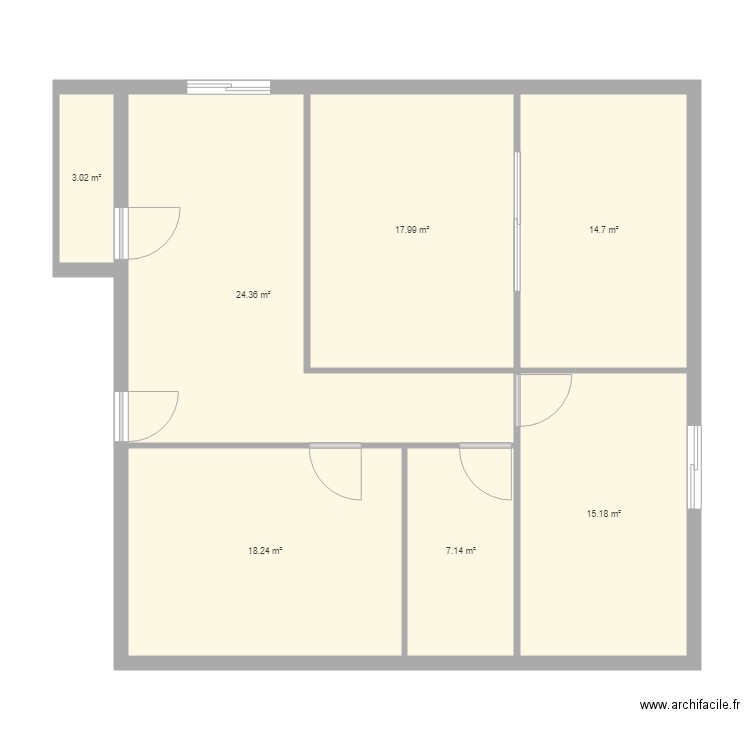 plan actuel Hossegor. Plan de 7 pièces et 101 m2