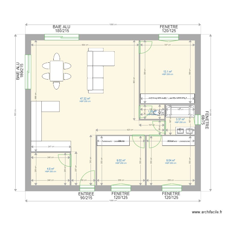 CLIENT RABIER . Plan de 0 pièce et 0 m2